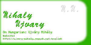 mihaly ujvary business card