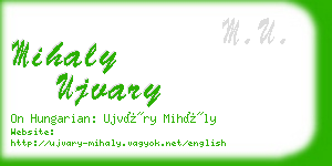 mihaly ujvary business card